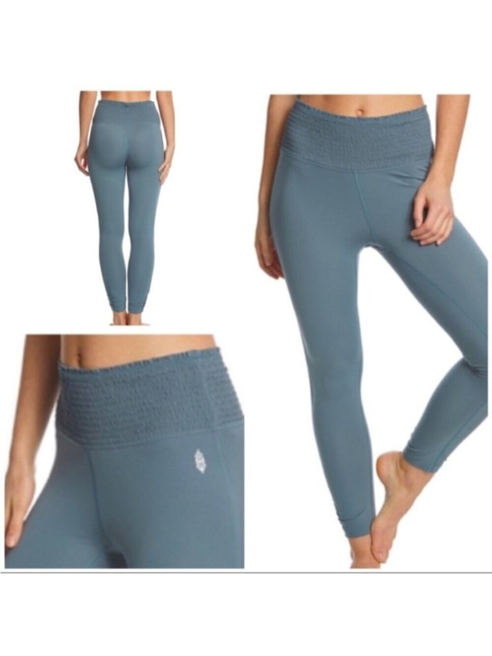 Free people Movement Blue High Waisted Smock It To Me Leggings Size Small
